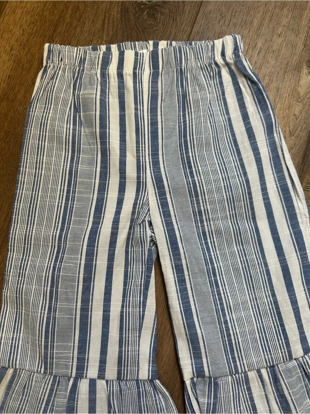 NEW! Tahari Girls Bellbottom Pants, Blue/White, Nautical, Coast, Hippie, Boho, 5